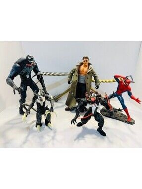Spider-Man Action Figure Lot 12 Inch Doc Ock Venom Toy Biz Symbiotes Figures